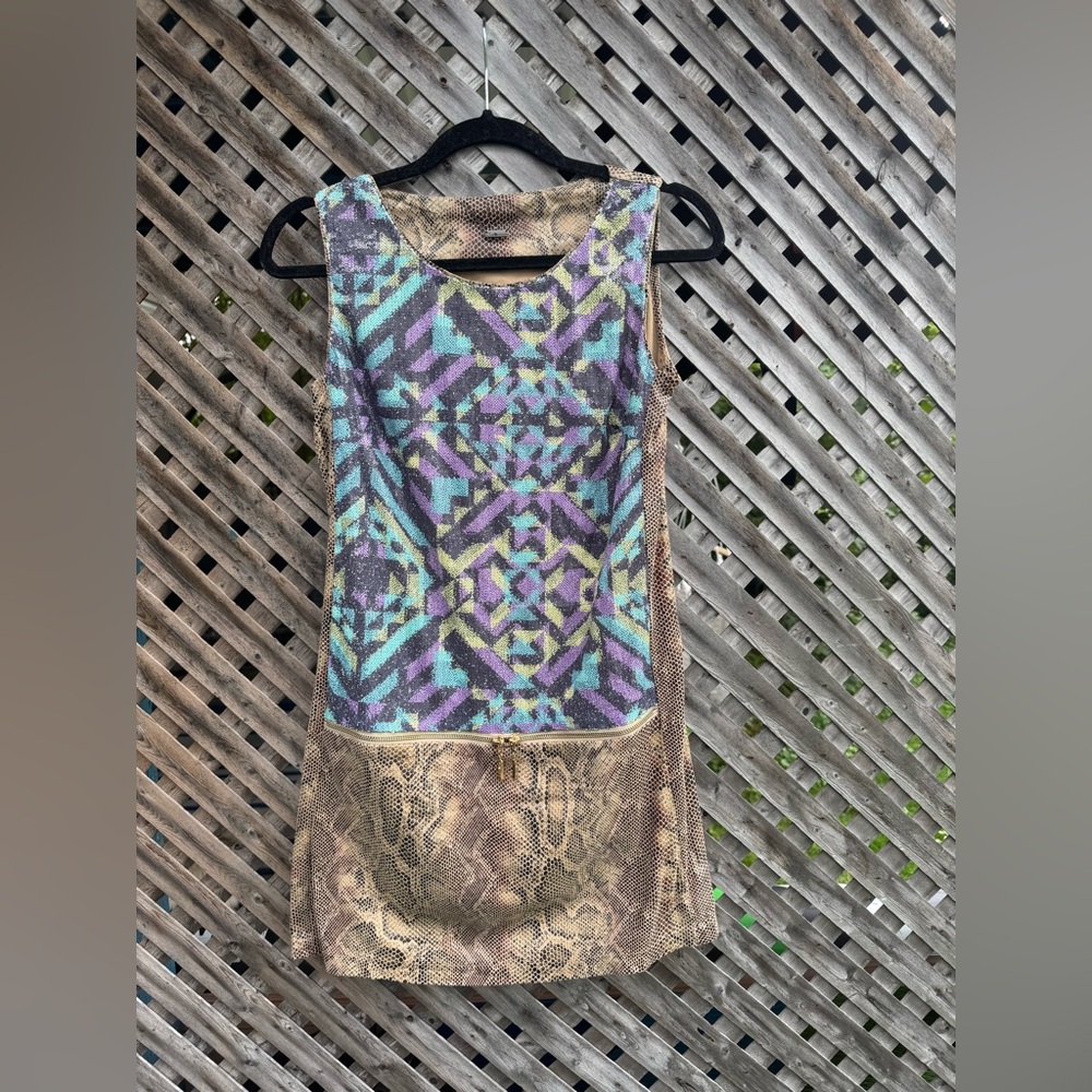 Custo Barcelona Multicolor Patterned Women's Dress